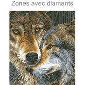 KIT BRODERIE DIAMANT - LE COUPLE DE LOUPS