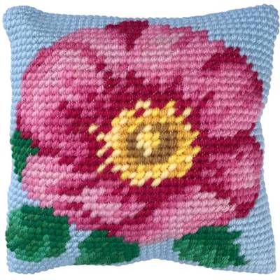 COUSSIN TAPISSERIE LADYBIRD - ROSE SAUVAGE  - 22 X 22 CM