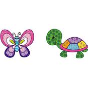 KIT BIG DOTZ 2 STICKERS PAPILLON TORTUE - QUICK DOTZ BRODERIE DIAMANT