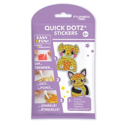 KIT BIG DOTZ 2 STICKERS CHIOT CHATON - QUICK DOTZ BRODERIE DIAMANT