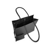 SHOPPER EN CUIR AVEC PORTEFEUILLE AMOVIBLE MUUD - BINA XL - NOIR