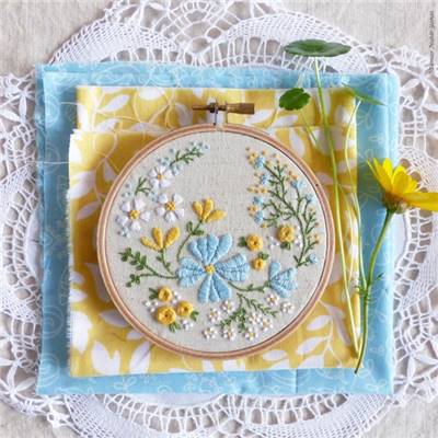 BLOSSOMING GARDEN - KIT BRODERIE 16X16CM -TAMBOUR NON INCLUS-TAMAR NY