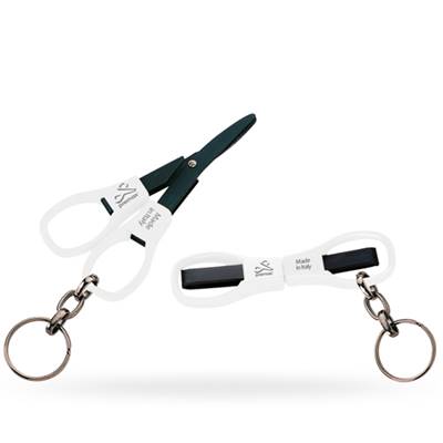 MINI-CISEAUX PLIABLES AVEC PORTE CLEF - COLORIS BLANC