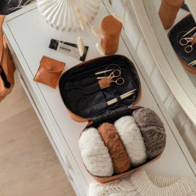 TROUSSE DE RANGEMENT POUR LE TRICOT MUUD - SHADOW - WHISKY