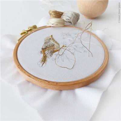 LITTLE BIRD - KIT BRODERIE 16X16CM - TAMBOUR NON INCLUS - TAMAR NY