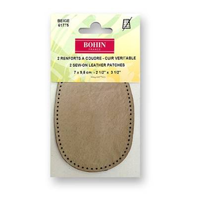 2 RENFORTS CUIR A COUDRE 8 X 10.5 TABAC BEIGE