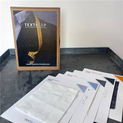 COFFRET TEXTICAP : 61 FICHES ECHANTILLON D’ENTOILAGES + CATALOGUE