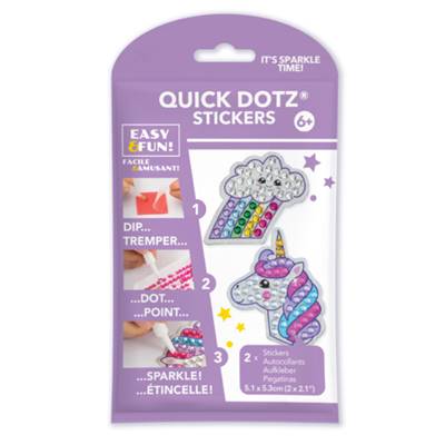 KIT BIG DOTZ 2 STICKERS NUAGE LICORNE - QUICK DOTZ BRODERIE DIAMANT