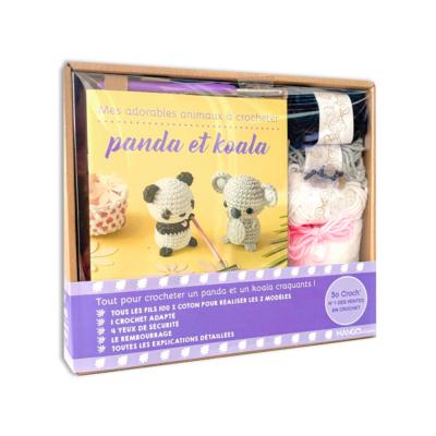 KIT MES ADORABLES ANIMAUX  A CROCHETER - PANDA ET KOALA