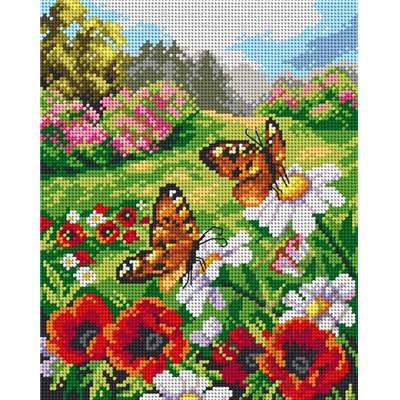 CANEVAS ANTIQUE 24 X 30 CM - LES PAPILLONS SUR LES MARGUERITES