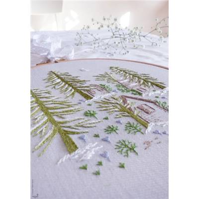 SNOWY NIGHT - KIT BRODERIE 21X21CM - TAMBOUR NON INCLUS - TAMAR NY